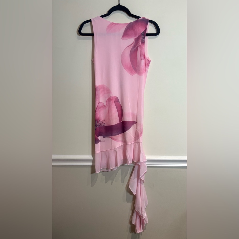 Pink Floral Ruffle Backless Mini Dress - Picture 5 of 12